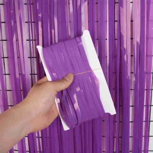 Cortina Lisa de Fiesta Morado