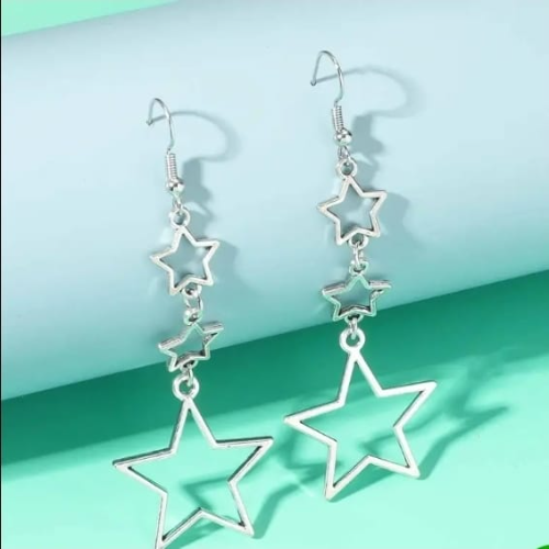 Aretes largos diseño de Estrellas
