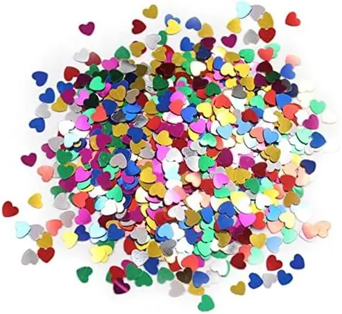Bolsa de Lentejuelas de corazon Multicolor