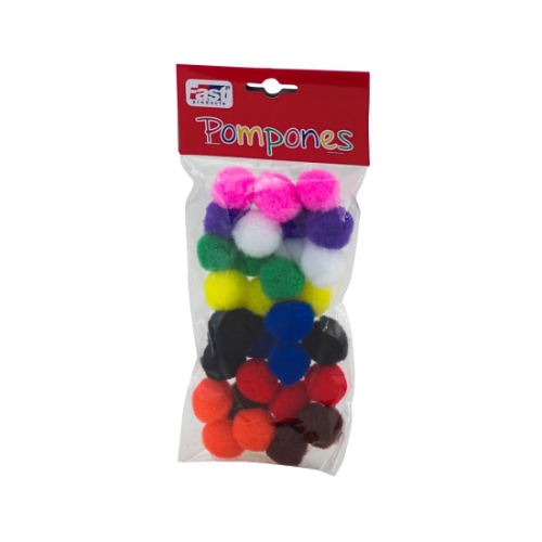 Bolsa de Pompones Fast 2.5cm 30 unidades