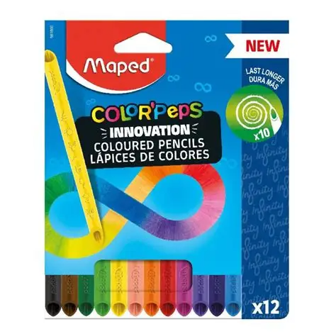 Caja de crayones Maped Infinito 12 colores