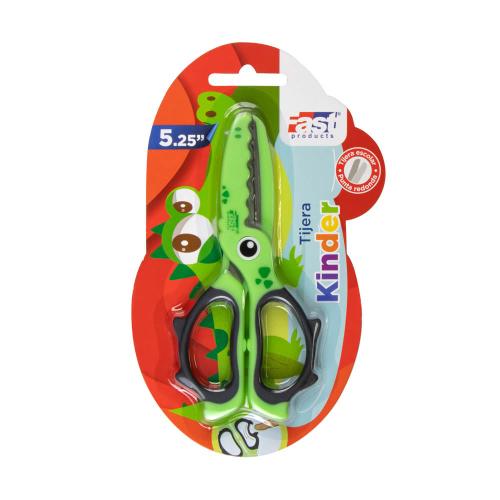 Tijera Escolar Fast Softy Kinder diseño Cocodrilo