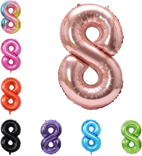 Numero Inflable metalizado 16" número 8