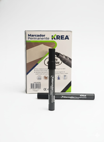 Marcador Negro Permante krea punta redonda