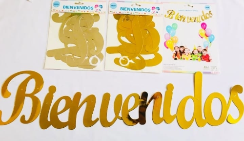 Letrero Metalizado de Bienvenida