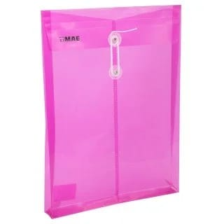 Sobre Plástico con Pita MAE Tamaño Carta Fucsia
