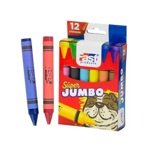 Caja de crayones de cera Jumbo Fast 12 colores