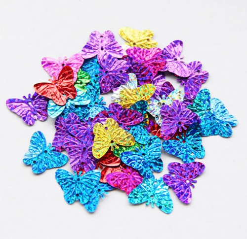 Bolsa de lentejuelas de mariposas multicolor