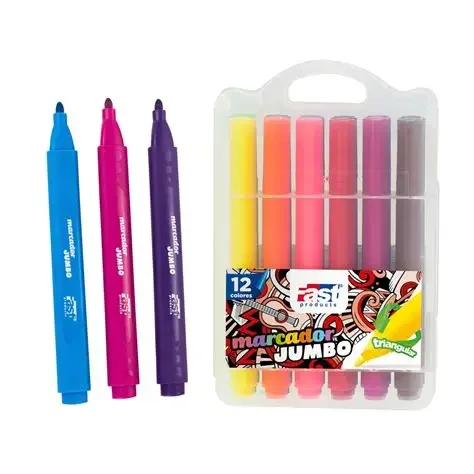 Paquete de Marcadores Fast Jumbo 12 Colores