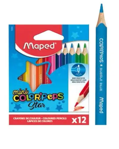 Caja de Crayones MAPED 12 colores corto