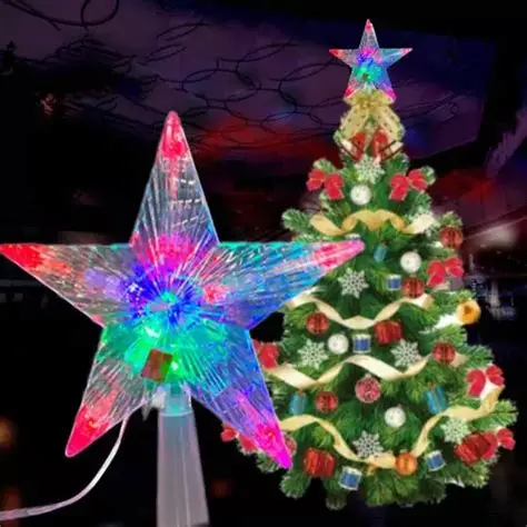 Estrella con Luz Para Árbol Navideña