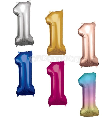 Numero Inflable metalizado 16" número 1