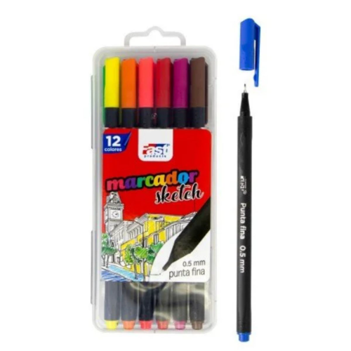 Estuche de marcadores Fast Fineliner 12 colores