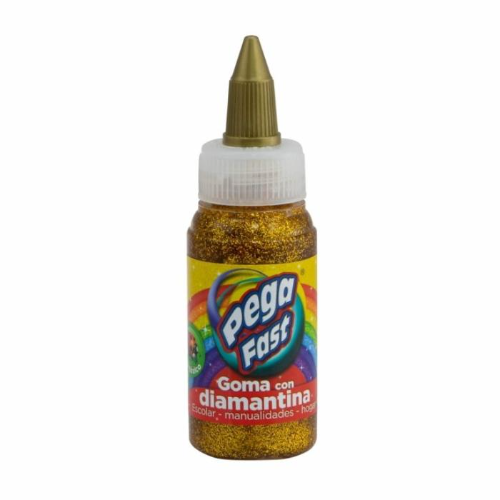 Goma con Diamantina Pega Fast Dorado