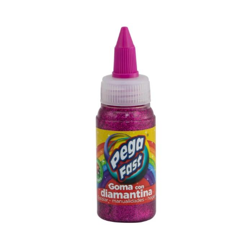 Goma con Diamantina Pega Fast Fucsia