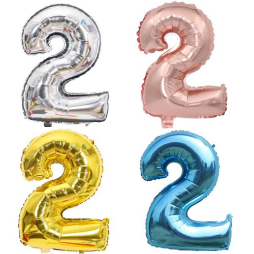 Numero Inflable metalizado 16" número 2