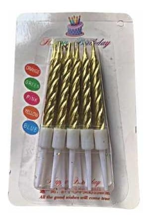Velas para Pastel colores Cromados