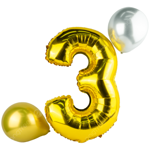 Numero Inflable metalizado 32" número 3