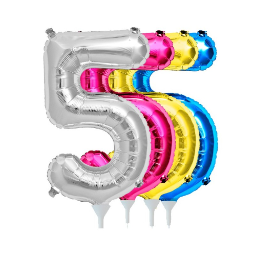Numero Inflable metalizado 16" número 5