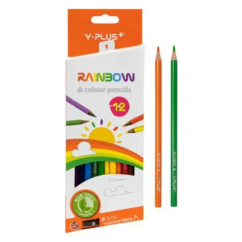 Caja de crayones Y-Plus 12 colores largo