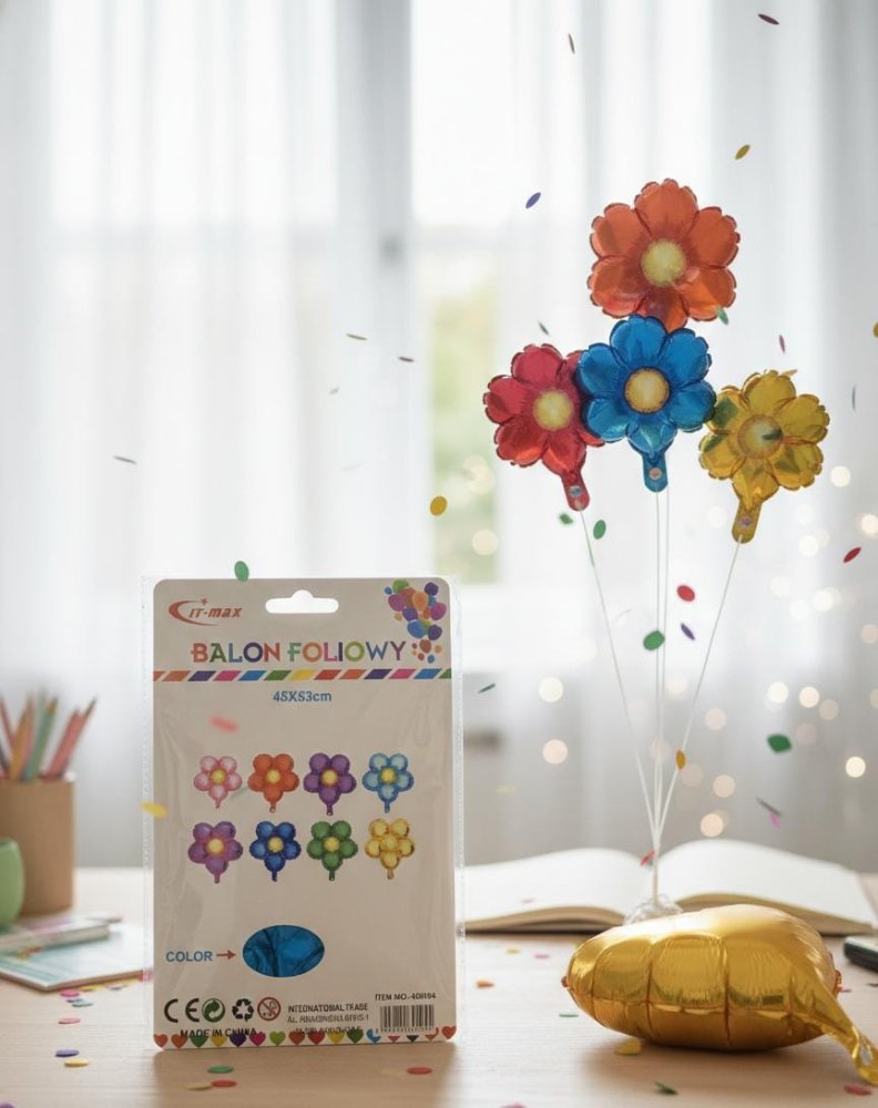Globo Metalico Diseño Flor