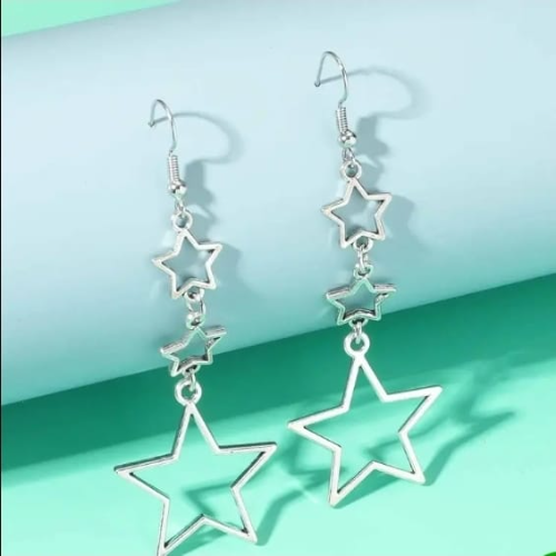 Artes plata para dama diseño de estrella colgante