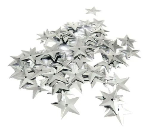 Bolsa de Lentejuelas de estrellas plata