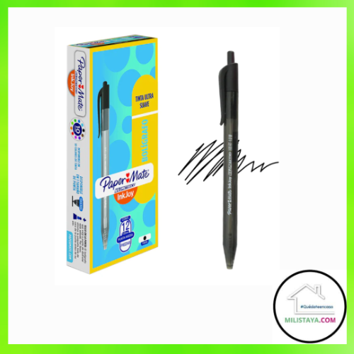 Lapicero Paper Mate Retractil Negro