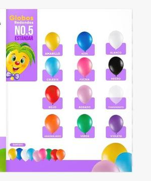 Globos Palmerito #5 Colores Surtidos