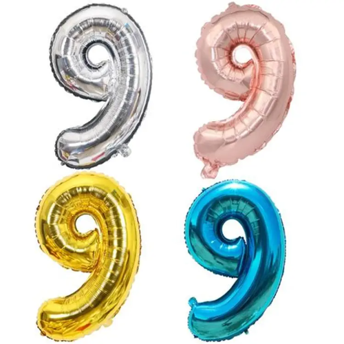 Numero Inflable metalizado 32" número 9