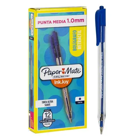 Lapicero Paper Mate Retractil Azul