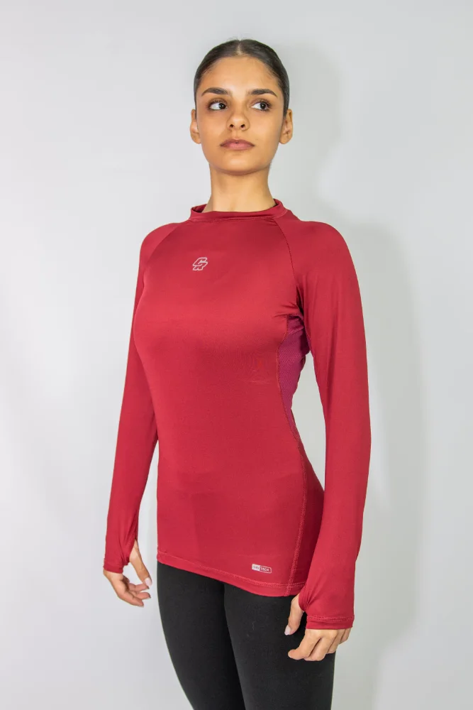 Remera Térmica Deportiva Bordo UV+50