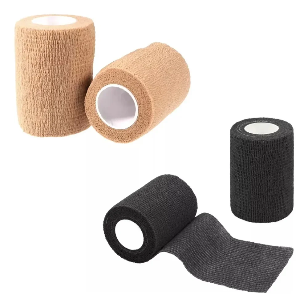 Venda Deportiva Elástica Adhesiva Coban de 10 cm x 4.5 m, Color Negro