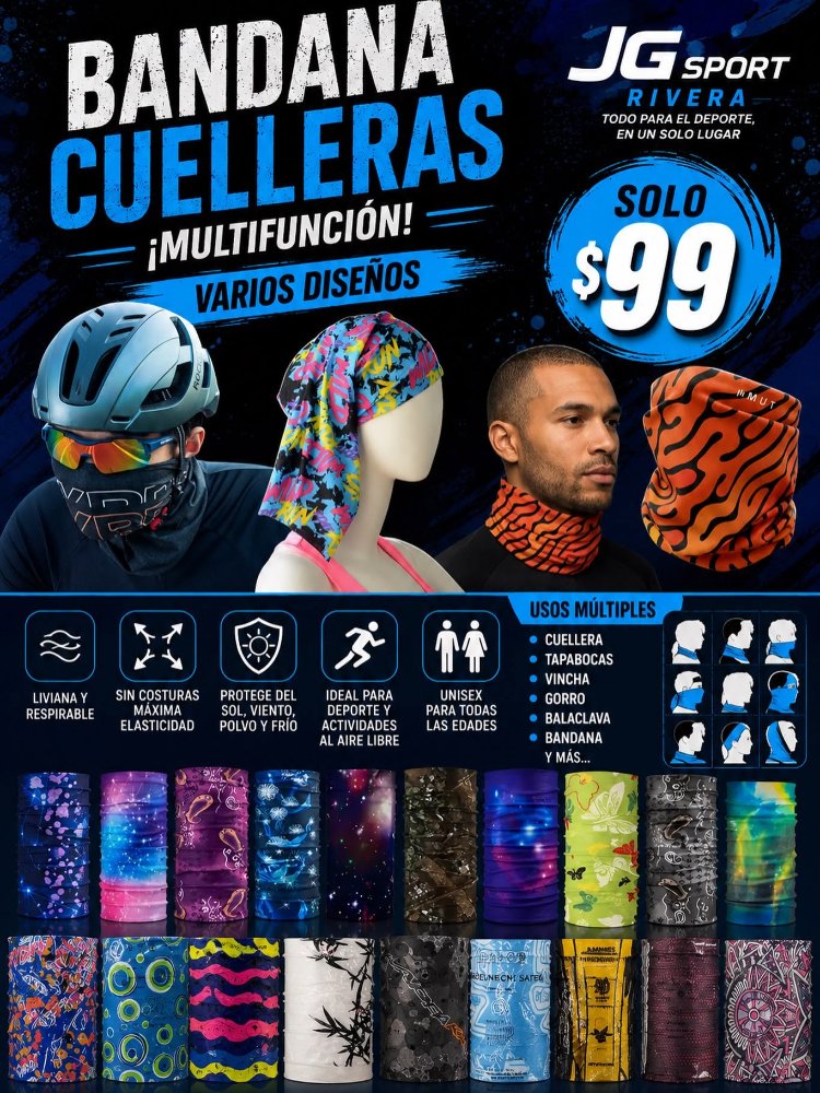 Bandana Cuelleras, Varios Diseños
