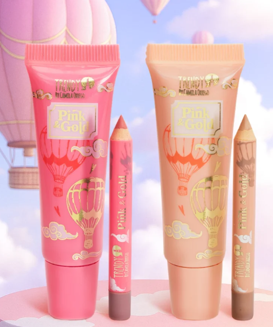 Lip Combo Pink And Gold Trendy