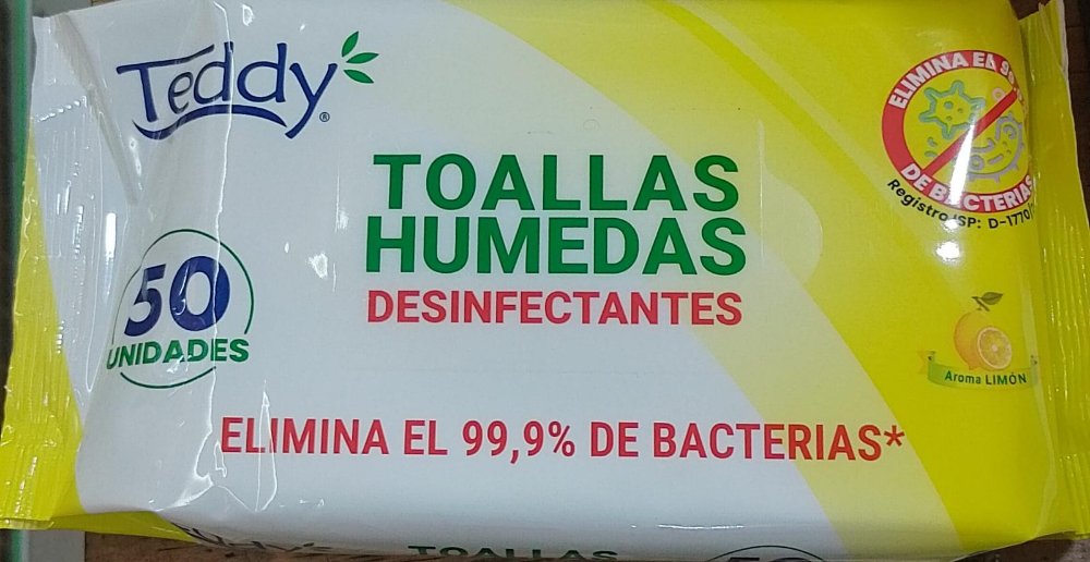 TOALLA TEDDY  DESINFECTANTE 50UNI