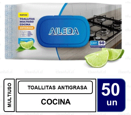 TOALLA HUMEDA AIEDA DESENGRAZANTE 50UNI