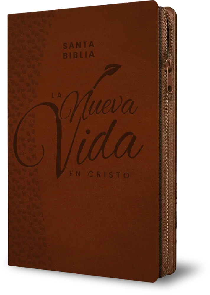Santa Biblia La Nueva Vida en Cristo NVI, Cierre zíper, Símil Piel café