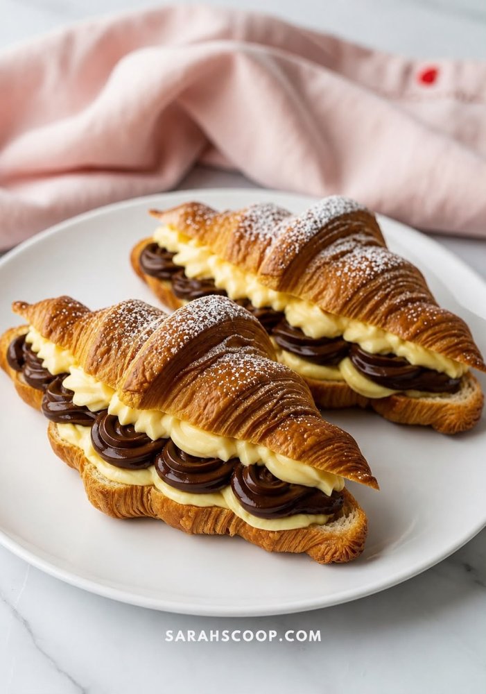 CROISSANT DE CHOCOLATE Y  CREMA PASTELERA