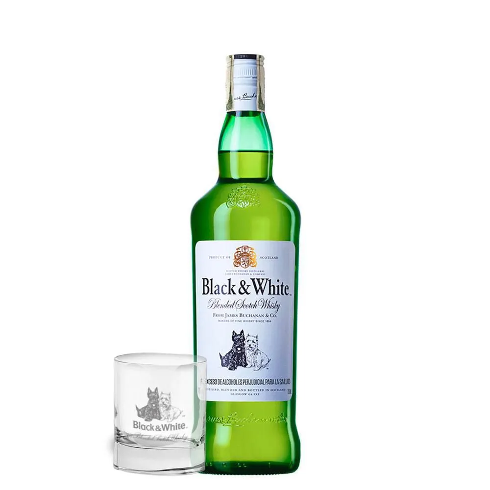 WHISKY BLACK AND WHITE BOTELLA