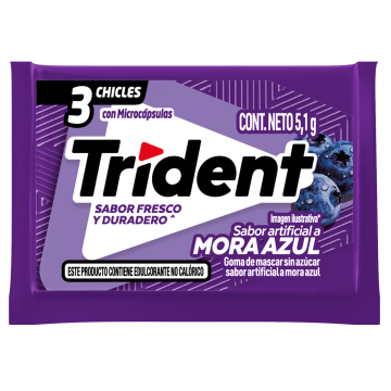 TRIDENT x 3 MORA AZUL