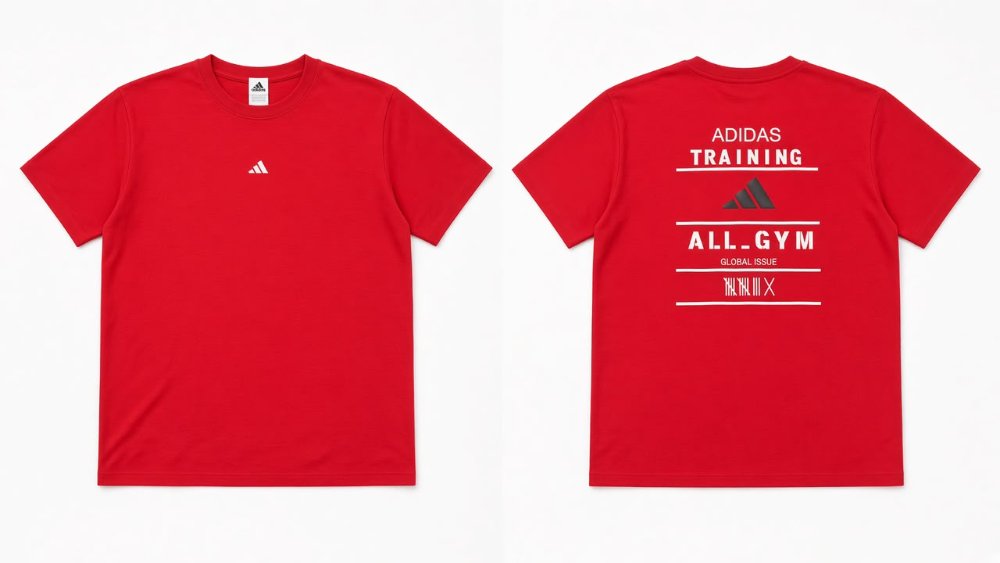 CAMISETA IMPORTADA GRAMAJE ALTO ROJO ADIDAS