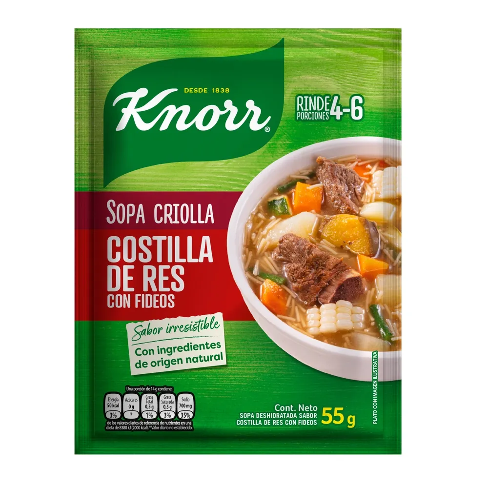 Sopa Knor Costilla de Res Criolla