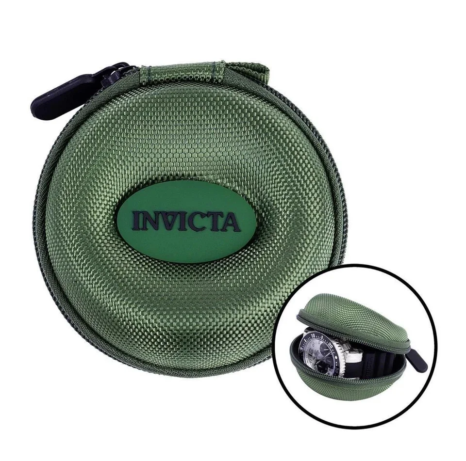 Invicta Single Watch Travel Case w/ Zipper, Green (IPM247-GRN)