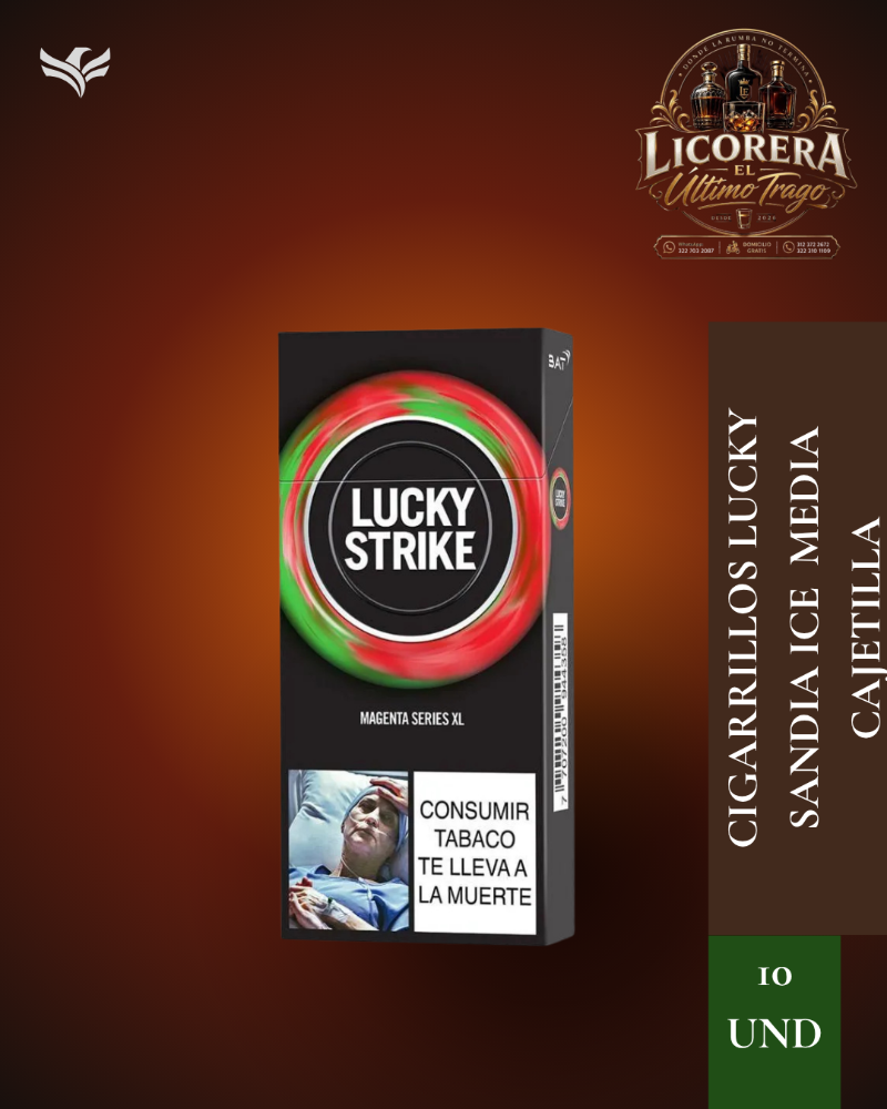 Cigarrillos LUCKY Sandia ice media cajetilla (10 und)