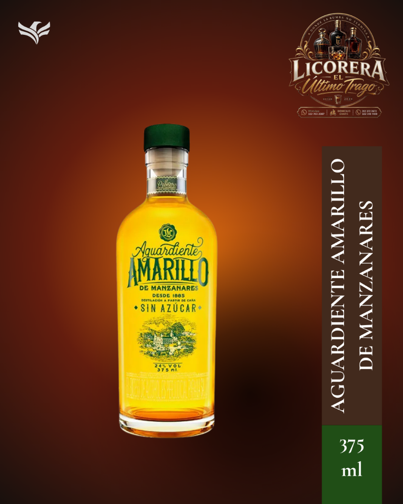 Aguardiente manzanares sin azúcar media 375 ml