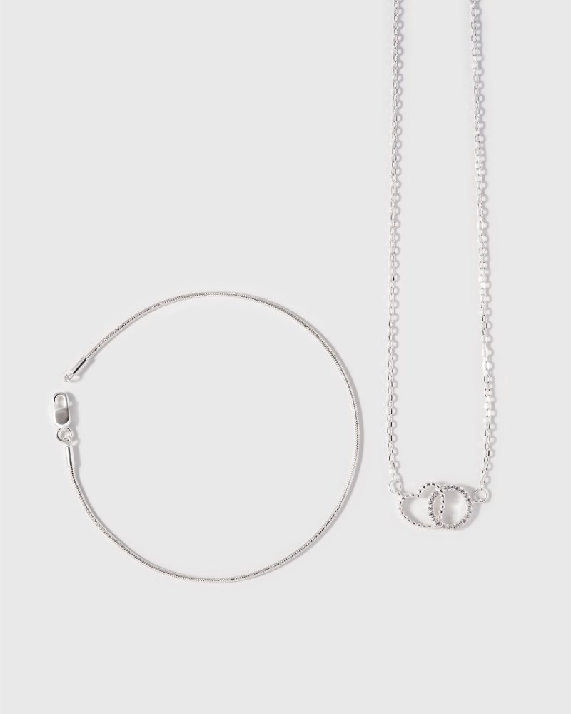 Combo Cadena Eternal Bond + Pulsera Cola de Raton en Plata Ley 925