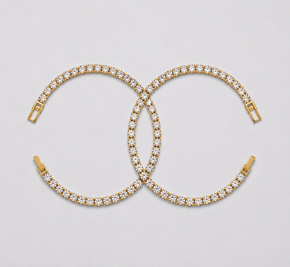 Pareja Tenis Gruesa Oro Laminado 18k