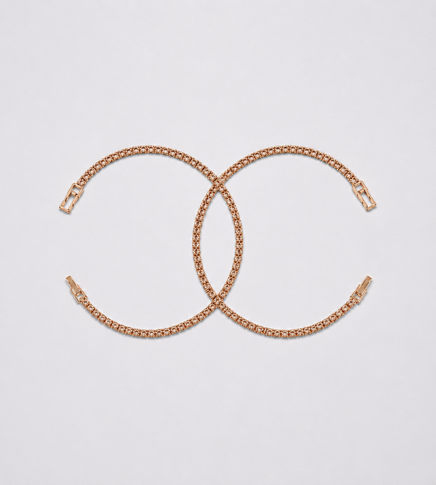 Pareja Tenis Cristal Oro Laminado 18k