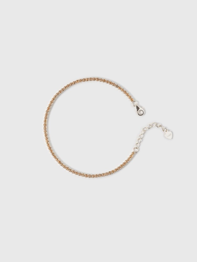 Pulsera Tenis Champagne Ajustable en Plata Ley 925